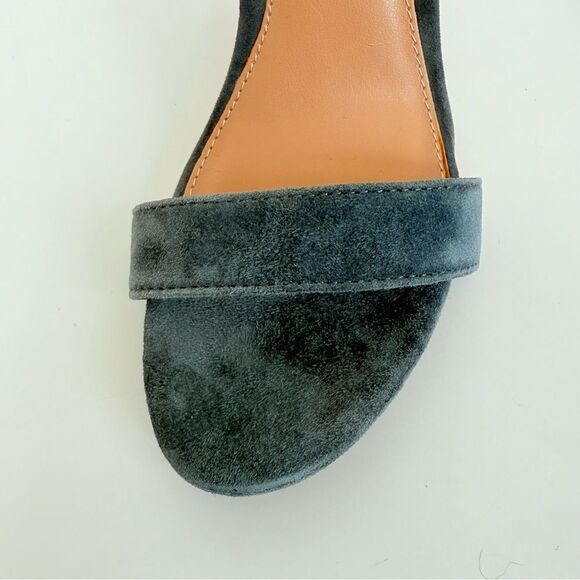 Steve Madden Chic Dressy Suede Leather Block Heeled Sandals-Sz 8-Blue Grey - Picture 12 of 12